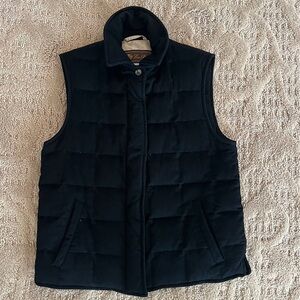 Loro Piana Womens Size 38 100% Cashmere Quilted Lined Black Zip Vest